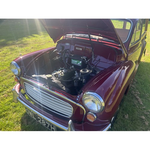 9 - 1970 Morris Minor Traveller
Registration number OWL 287H
Damask red with a biscuit interior
Bought a...