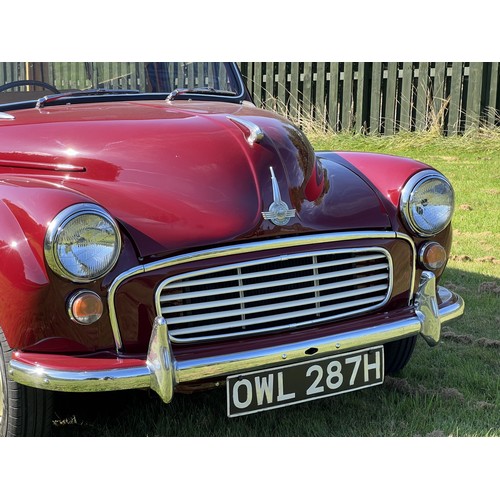 9 - 1970 Morris Minor Traveller
Registration number OWL 287H
Damask red with a biscuit interior
Bought a...