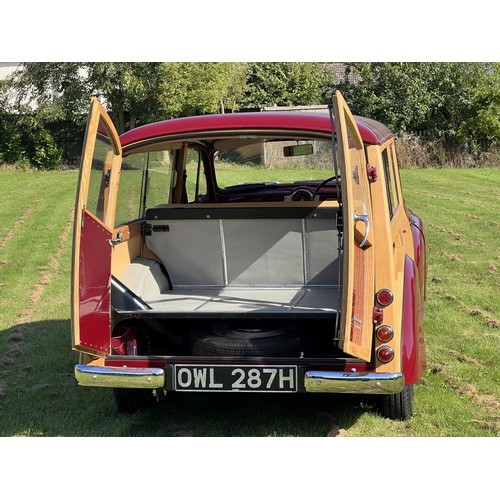 9 - 1970 Morris Minor Traveller
Registration number OWL 287H
Damask red with a biscuit interior
Bought a...