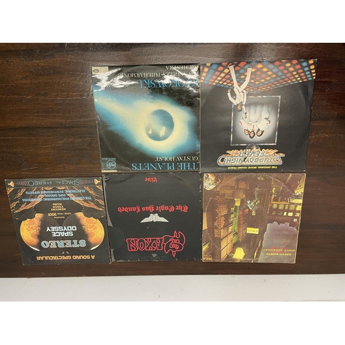 439A - Assorted vinyl LP records, to include Black Sabbath, Iron Maiden, AC-DC, and Alice Cooper, and assor... 