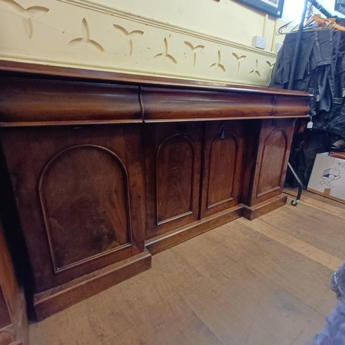 1621 - A Victorian mahogany pedestal sideboard, 182 cm wide