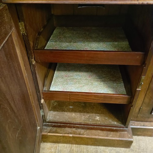 1621 - A Victorian mahogany pedestal sideboard, 182 cm wide