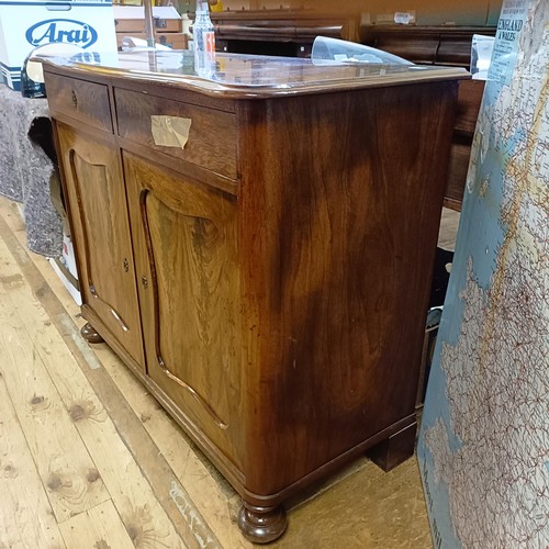 1625 - A mahogany cupboard, with a single drawer, above two cupboard doors, 45 cm wide, and a trolley (2)