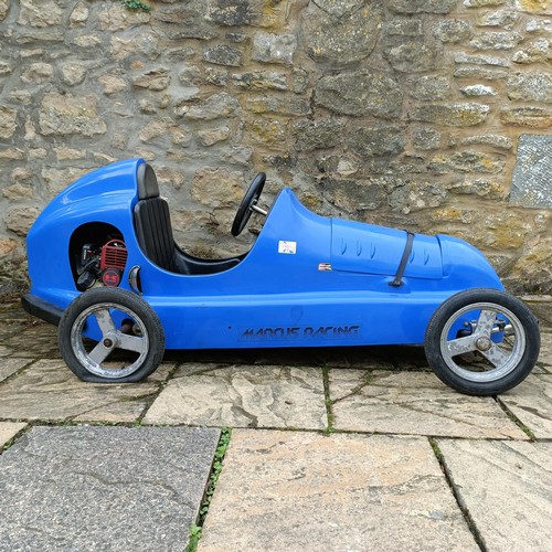 38 - A Marcus Racing childs Austin Pathfinder style fibreglass single seater car, with a Kawasaki petrol ...