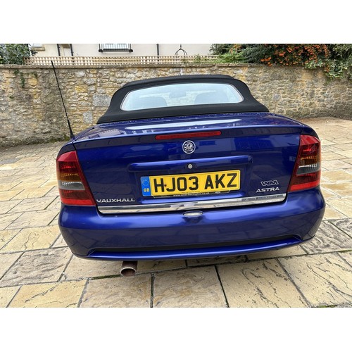 36 - 2003 Vauxhall Astra Convertible Special Edition 100 1.8 16V
Registration number HJ03 AKZ
Blue with a...