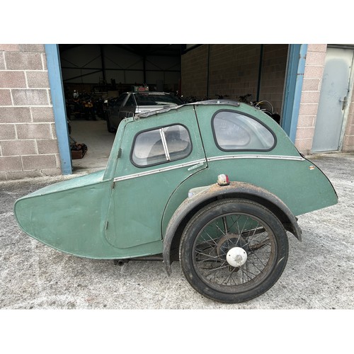 56 - A sidecar chassis and body, previously fitted to a Sunbeam S7...