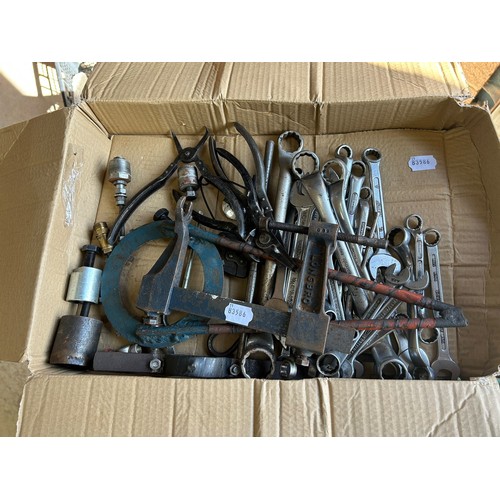 4 - A multi-drawer metal workshop cabinet, on an associated stand, with contents, assorted spanners, soc...