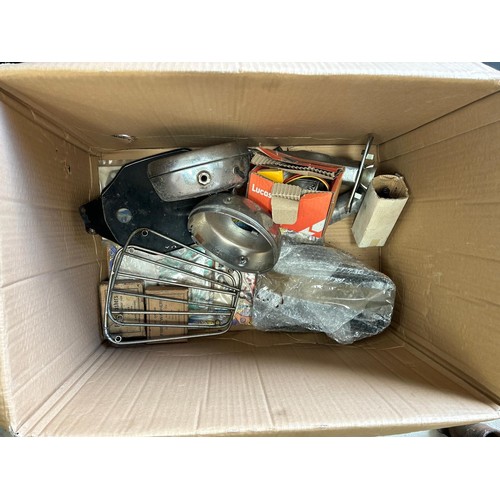 8 - Three mud guards, a seat, mud guard stays, and other assorted items (qty)...