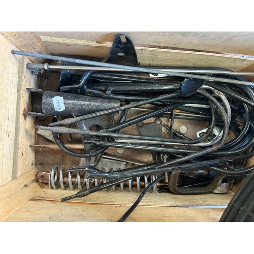 8 - Three mud guards, a seat, mud guard stays, and other assorted items (qty)...