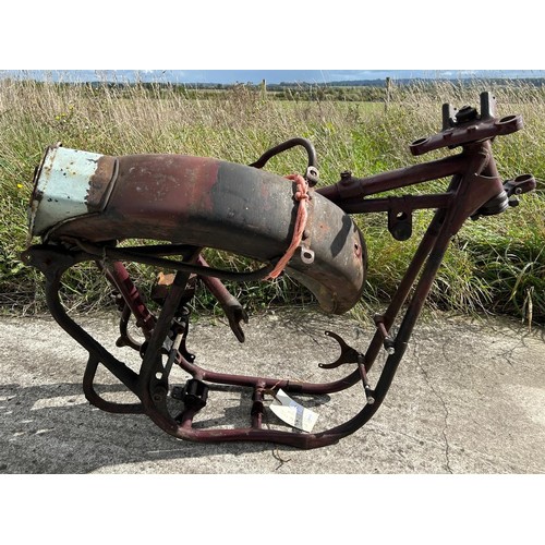 12 - The frame from a 1955 BSA B31/B33, registration number LJB 64, frame number CB3113261, with V5C whic...