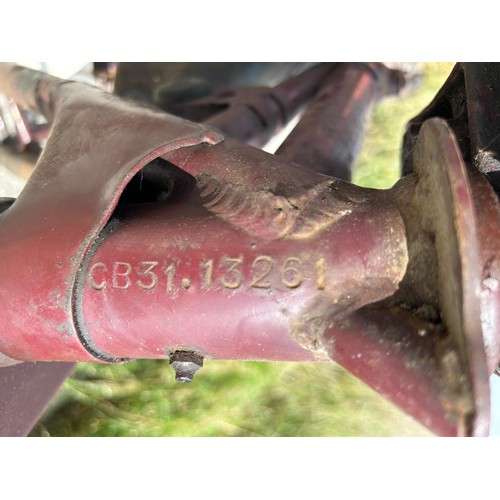 12 - The frame from a 1955 BSA B31/B33, registration number LJB 64, frame number CB3113261, with V5C whic...