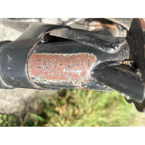 13 - The frame from a 1958 BSA 650, registration number VYJ 658, frame number FB31-581, with V5C...