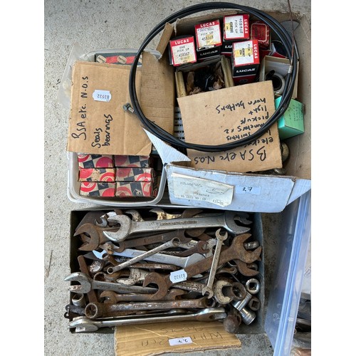 27 - Assorted new old stock, spanners, and other items (qty)...