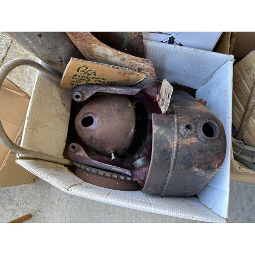 29 - Assorted BSA gearbox parts, various rear chain guards, a seat and other items (qty)...