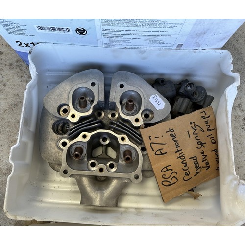 30 - Assorted BSA engine parts, a re-conditioned head, barrels, chain covers and other items...