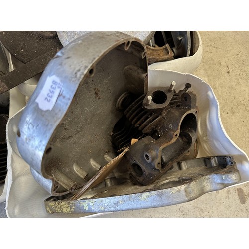 31 - A BSA bottom half, cylinder heads, brake parts and other items...