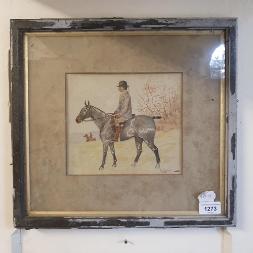 1550 - L G Gatehouse, horse and rider, watercolour, signed, 18 x 20 cm