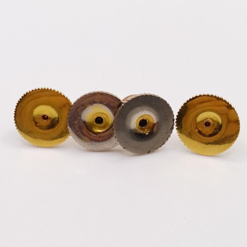 663 - A set of five 9ct gold buttons, in a vintage jewellery case
Provenance:  From a single owner collect... 