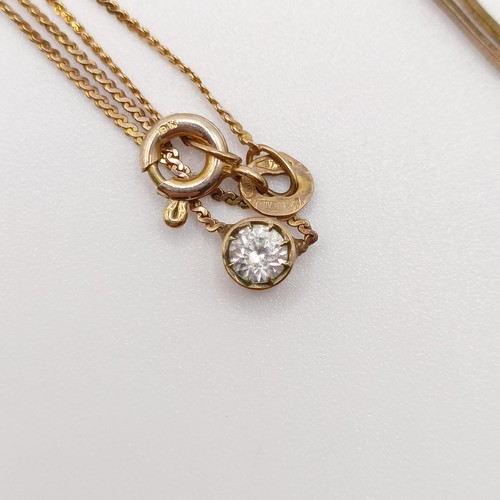 696 - A 9ct gold necklace, 5.4 g and two other necklaces