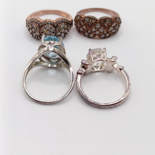 723 - A silver and white stone dress ring, and assorted other dress rings