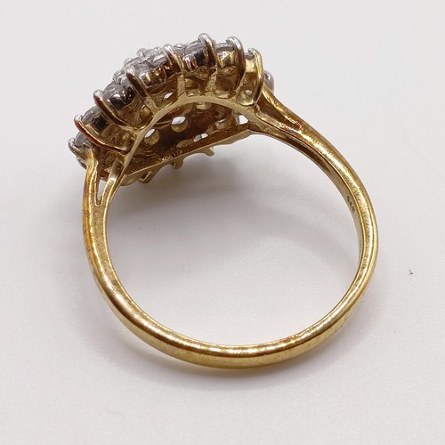 928 - A 9ct gold and diamond cluster ring, ring size S