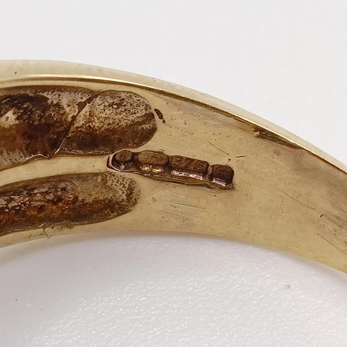 861 - A 9ct gold and diamond ring, in the form of a serpent, ring size O