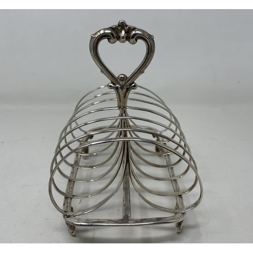 1110 - A Victorian silver toast rack, London 1844, 6.9 ozt