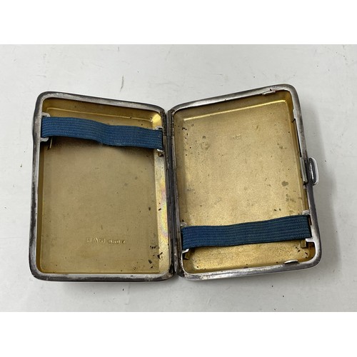 1232 - A silver cigarette case, Chester 1949, 2.9 ozt