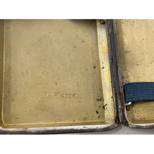 1232 - A silver cigarette case, Chester 1949, 2.9 ozt