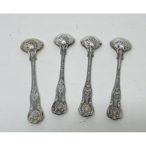 1235 - A set of four Edward VII Kings pattern salt spoons, Birmingham 1906, 3.3 ozt