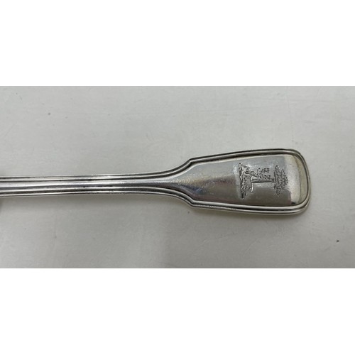 1246 - A matched part table service of silver fiddle and thread pattern cutlery, comprising a tablespoon, t... 