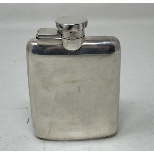 1263 - A George V silver hip flask, Birmingham 1922, 3.2 ozt