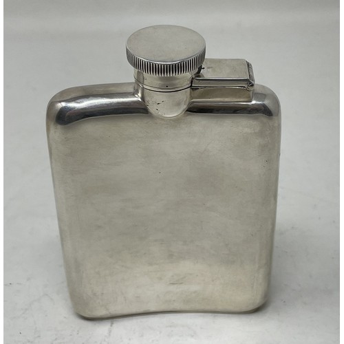 1263 - A George V silver hip flask, Birmingham 1922, 3.2 ozt