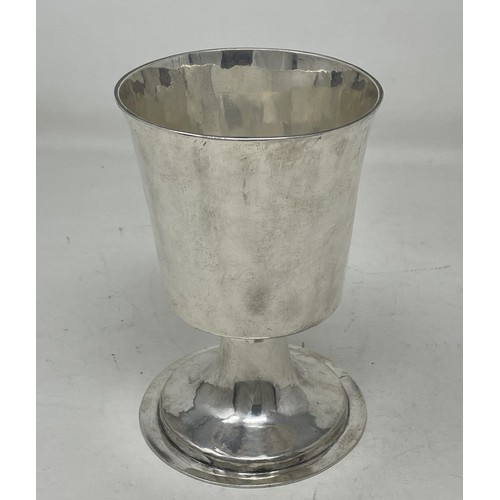 1275 - An early silver goblet, makers mark (only) TC, 7.7 ozt, 15 cm high