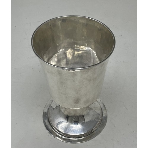 1275 - An early silver goblet, makers mark (only) TC, 7.7 ozt, 15 cm high