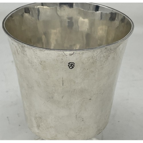 1275 - An early silver goblet, makers mark (only) TC, 7.7 ozt, 15 cm high