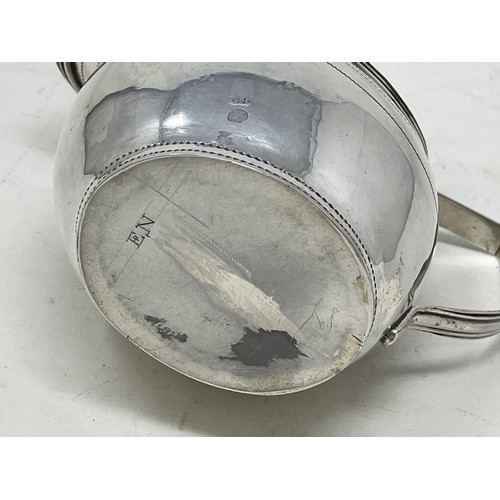 1278 - A George III silver cream jug, marks rubbed, 2.8 ozt