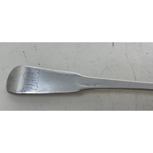 1290 - A George II silver fiddle pattern basting spoon, Exeter 1867, 3.7 ozt