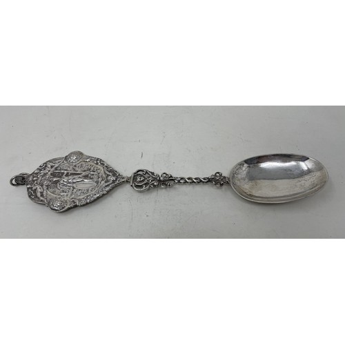 1291 - A Dutch silver coloured metal spoon, 4.5 ozt  Provenance:  Sold on behalf of the Tenovus Cancer Care... 