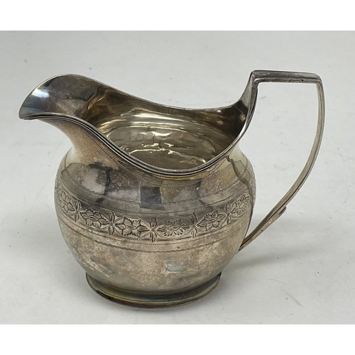 1237 - A George III silver cream jug, London 1803, and a vesta, Birmingham 1892, 3.8 ozt