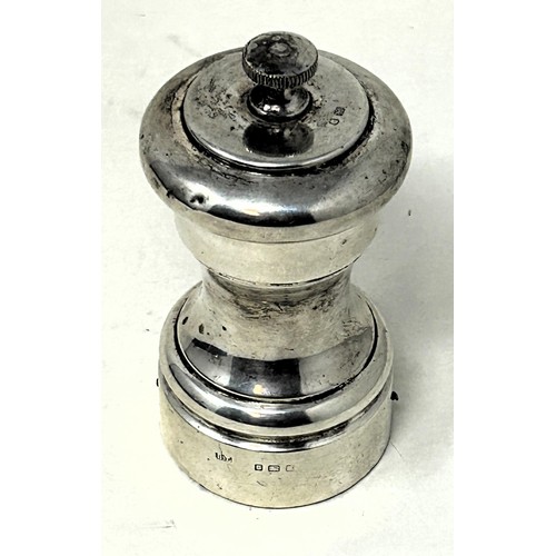 1302 - A silver cased pepper grinder