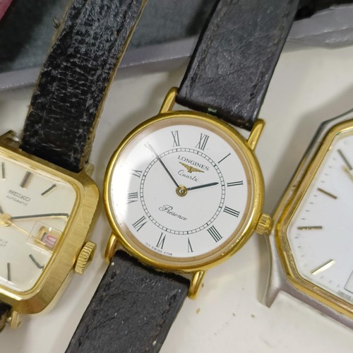 1029 - A ladies Longines dress watch, an Asprey dress watch, and other watches