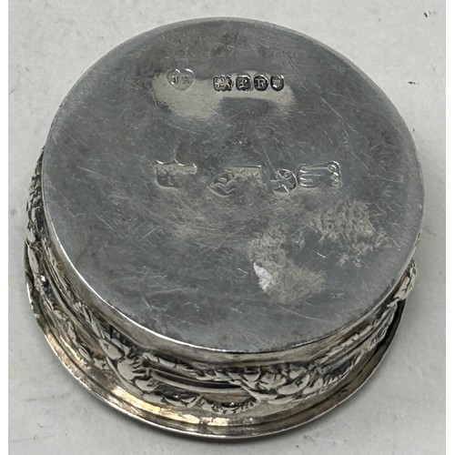 1357 - A Dutch silver coloured metal box, and two other boxes, 86.1 g