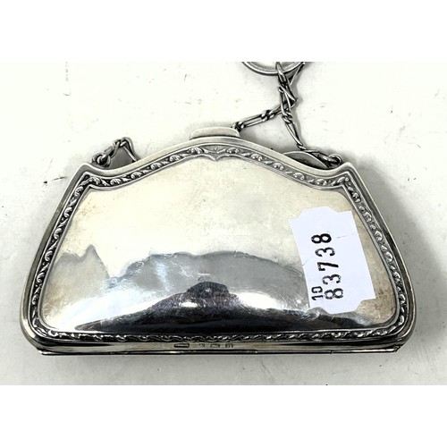 1362 - A George V silver purse, with engraved decoration, Birmingham 1912