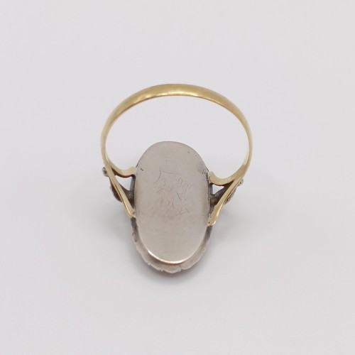 828 - A late 19th century white and blue stone ring, ring size Q