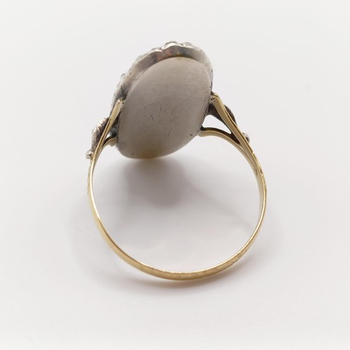 828 - A late 19th century white and blue stone ring, ring size Q