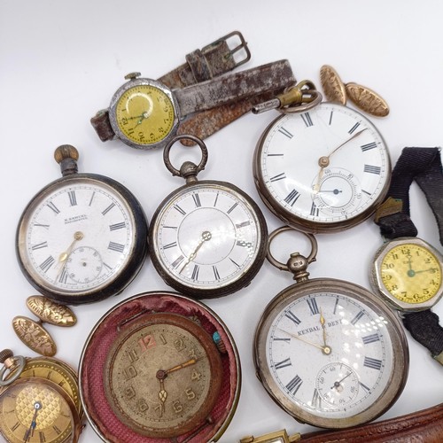 1011 - A silver open face pocket watch, and assorted watches