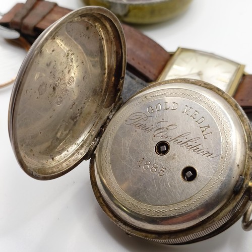 1011 - A silver open face pocket watch, and assorted watches