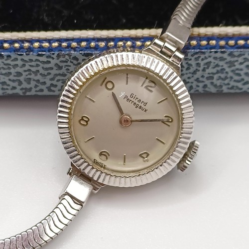 1013 - ***Withdrawn*** A ladies 9ct white gold Girard Perregaux wristwatch, in a later vintage box