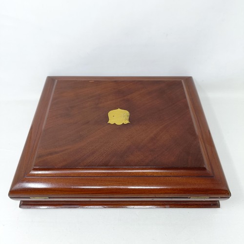 971 - A mahogany jewellery box, fitted with a red cushion, used to display the collection of stick pins
Pr... 